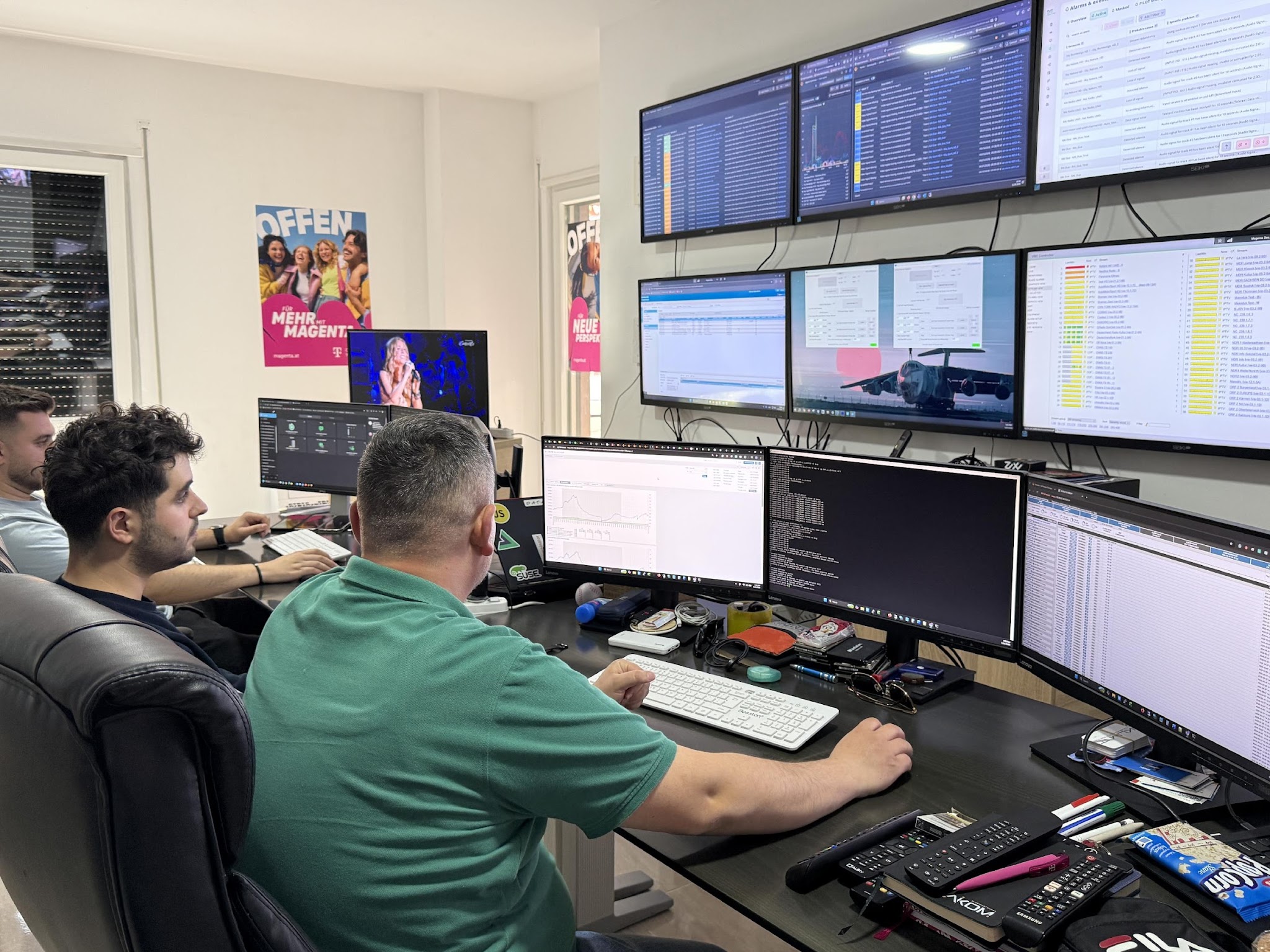 KLIM IT engineers monitoring a NOC operations wall